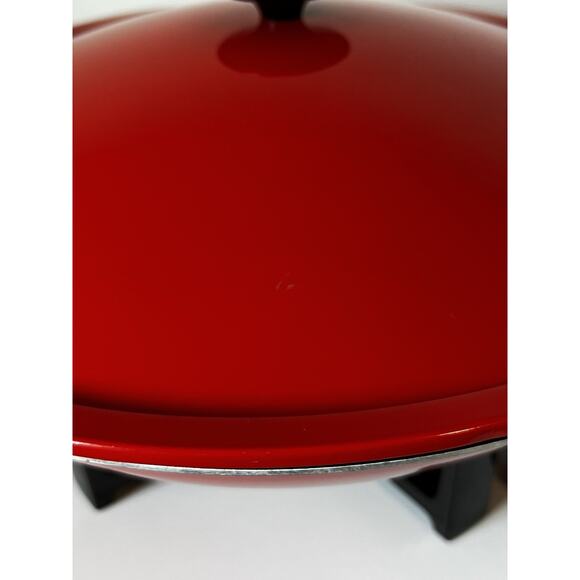 Vintage Kenmore MCM Electric 6-Quart Wok Non-Stick Surface Red 15" Works Great - Picture 6 of 8